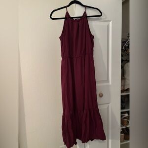 Elegant Burgundy Sleeveless Dress